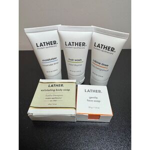NEW | LATHER Natural & Vegan Travel Size Set of 5
